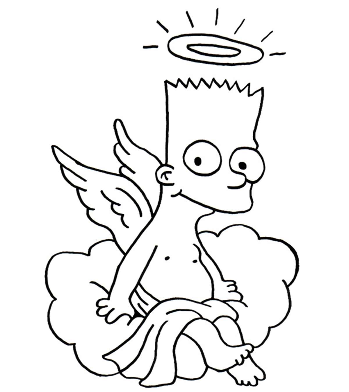 Simpsons Bart The Angel Coloring Pages