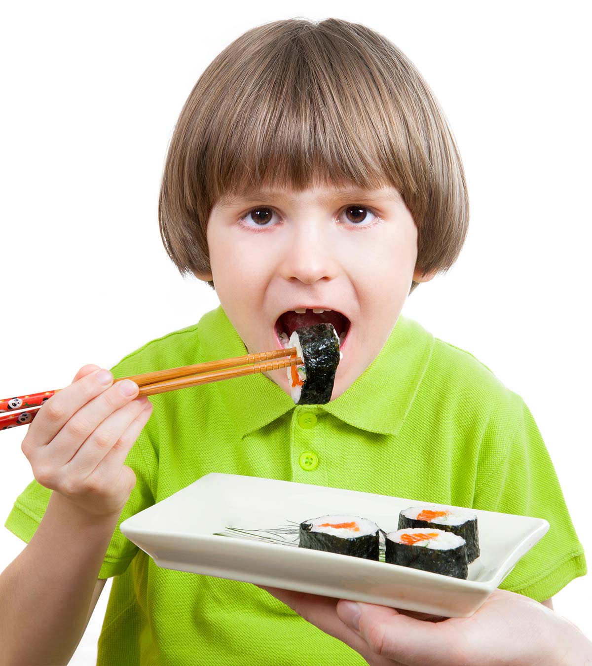 A Kids Having Sushi