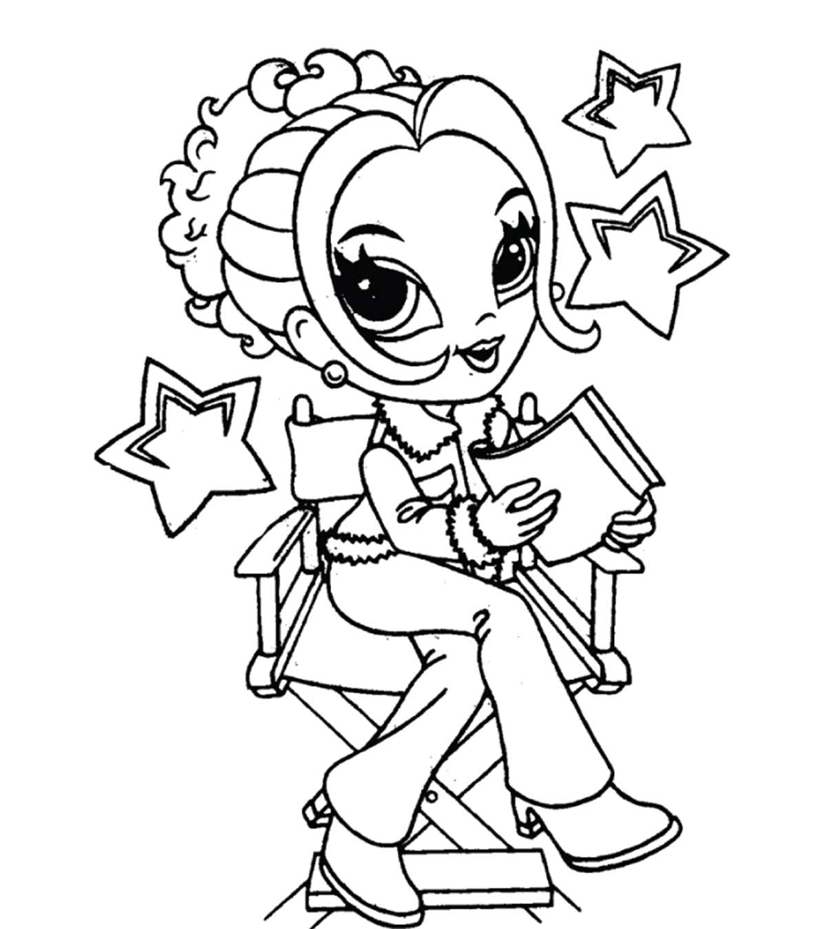 Black outline Lisa Frank coloring page