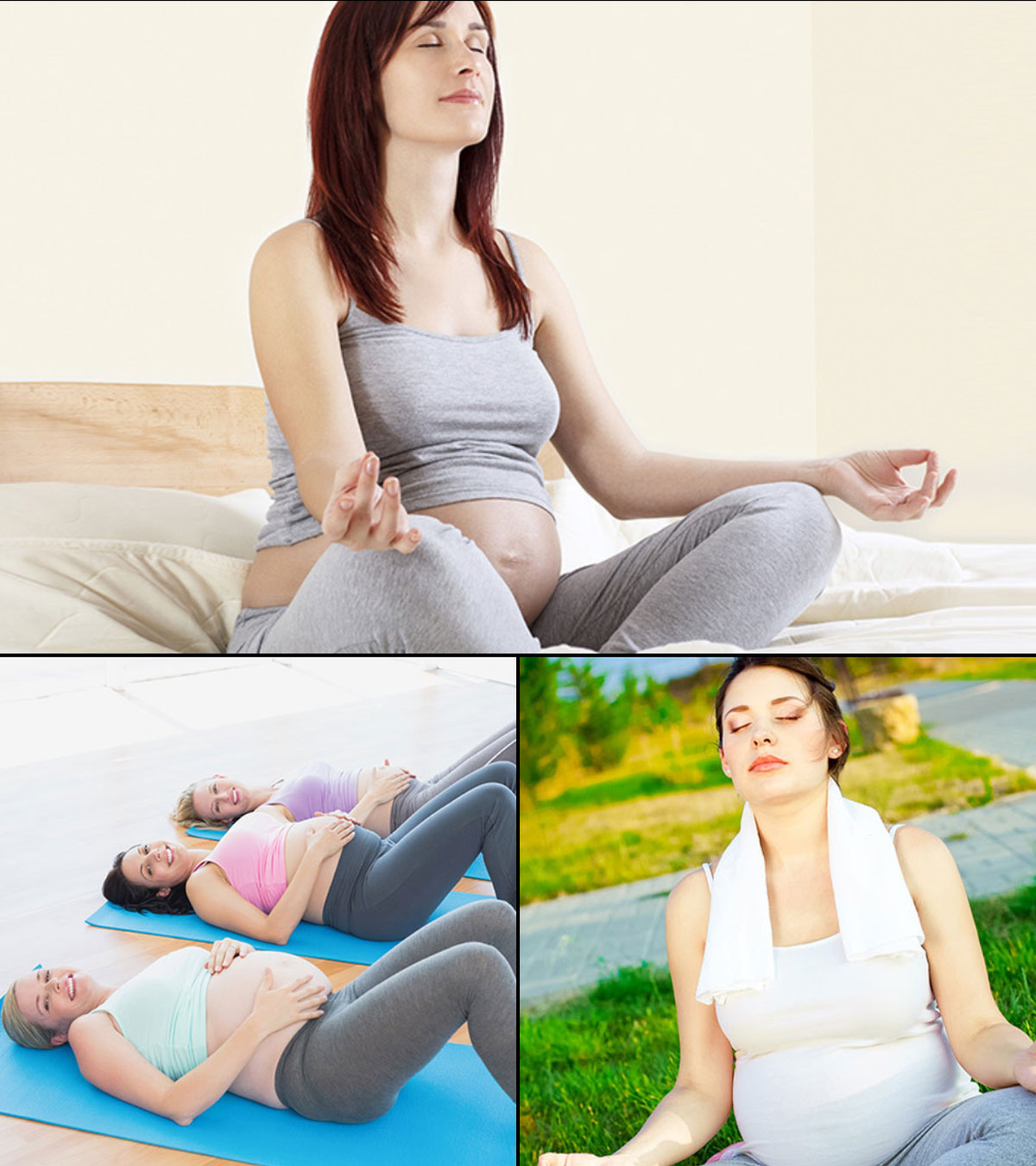 A Pregnant Woman Doing Breathing Exercises