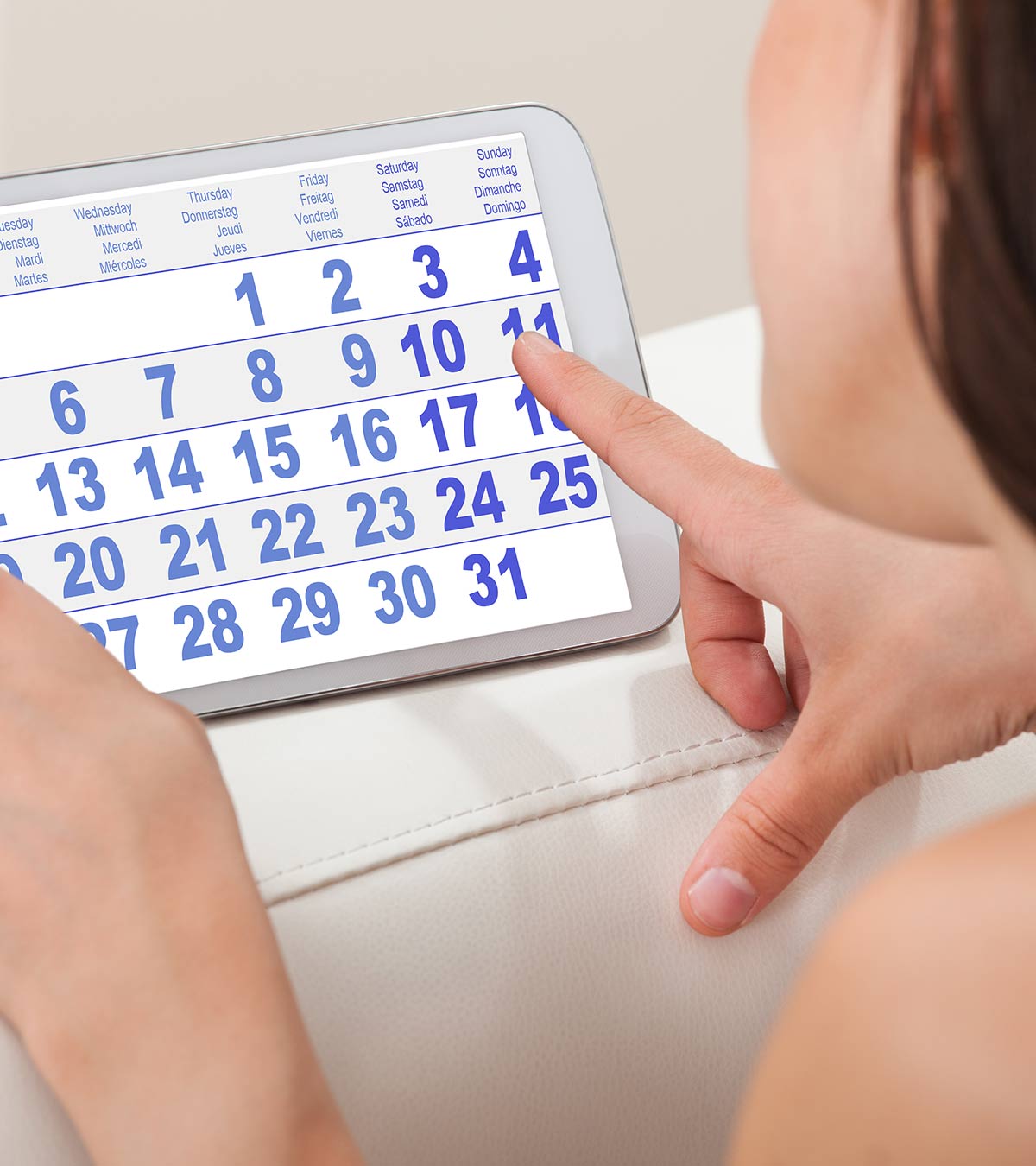 Calendar With Marked Safe Period Dates