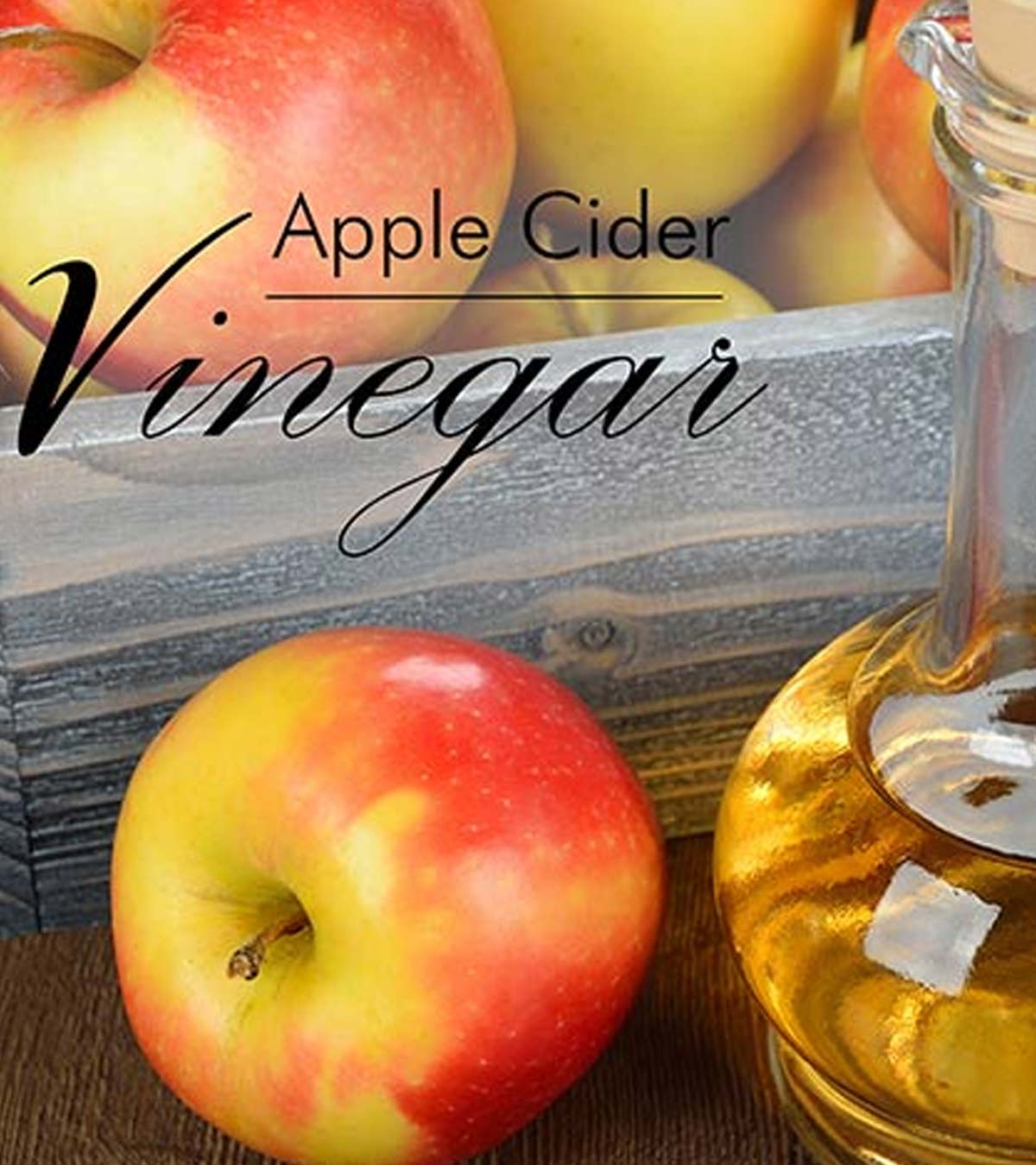 Apple and apple cider vinegar in a jar